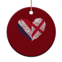 France England Flag Fingerprint Heart DNA Graphic Ceramic Ornament Proud Anglo English French Ancestry Love Identity