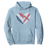 France England Flag Fingerprint Heart DNA Graphic Hoodie Proud Anglo English French Ancestry Love Identity