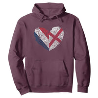 France England Flag Fingerprint Heart DNA Graphic Hoodie Proud Anglo English French Ancestry Love Identity