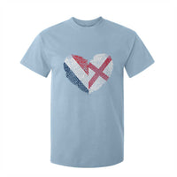 France England Flag Fingerprint Heart DNA Graphic T Shirt For Kid Proud Anglo English French Ancestry Love Identity