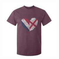 France England Flag Fingerprint Heart DNA Graphic T Shirt For Kid Proud Anglo English French Ancestry Love Identity