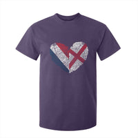 France England Flag Fingerprint Heart DNA Graphic T Shirt For Kid Proud Anglo English French Ancestry Love Identity