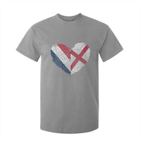 France England Flag Fingerprint Heart DNA Graphic T Shirt For Kid Proud Anglo English French Ancestry Love Identity