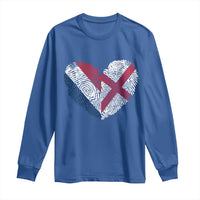 France England Flag Fingerprint Heart DNA Graphic Long Sleeve Shirt Proud Anglo English French Ancestry Love Identity
