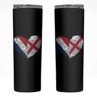 France England Flag Fingerprint Heart DNA Graphic Skinny Tumbler Proud Anglo English French Ancestry Love Identity