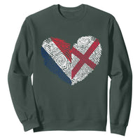 France England Flag Fingerprint Heart DNA Graphic Sweatshirt Proud Anglo English French Ancestry Love Identity