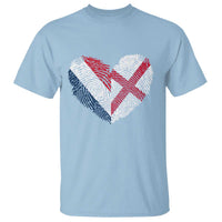 France England Flag Fingerprint Heart DNA Graphic T Shirt Proud Anglo English French Ancestry Love Identity