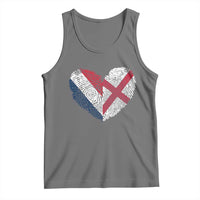 France England Flag Fingerprint Heart DNA Graphic Tank Top Proud Anglo English French Ancestry Love Identity