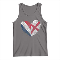 France England Flag Fingerprint Heart DNA Graphic Tank Top Proud Anglo English French Ancestry Love Identity