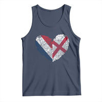 France England Flag Fingerprint Heart DNA Graphic Tank Top Proud Anglo English French Ancestry Love Identity