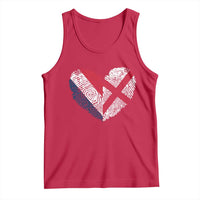 France England Flag Fingerprint Heart DNA Graphic Tank Top Proud Anglo English French Ancestry Love Identity