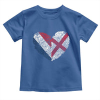 France England Flag Fingerprint Heart DNA Graphic Toddler T Shirt Proud Anglo English French Ancestry Love Identity