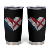 France England Flag Fingerprint Heart DNA Graphic Tumbler Cup Proud Anglo English French Ancestry Love Identity
