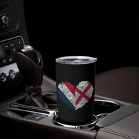 France England Flag Fingerprint Heart DNA Graphic Tumbler Cup Proud Anglo English French Ancestry Love Identity