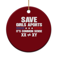 Save Girls Sports Its Common Sense XX Not Equal XY Ceramic Ornament Biological Science Varsity Athletic Graphic