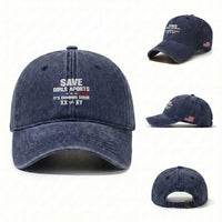 Save Girls Sports Its Common Sense XX Not Equal XY Washed Cotton Baseball Cap Biological Science Varsity Athletic Graphic