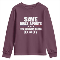 Save Girls Sports Its Common Sense XX Not Equal XY Youth Sweatshirt Biological Science Varsity Athletic Graphic