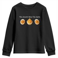 You Know Why I'm Here Deviled Eggs Youth Sweatshirt Funny Thanksgiving Potluck - Wonder Print Shop