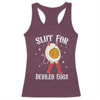 Funny Slut for Deviled Eggs Racerback Tank Top Funny Naughty Thanksgiving Potluck - Wonder Print Shop