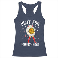 Funny Slut for Deviled Eggs Racerback Tank Top Funny Naughty Thanksgiving Potluck - Wonder Print Shop