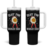 Funny Slut for Deviled Eggs Tumbler With Handle Funny Naughty Thanksgiving Potluck - Wonder Print Shop