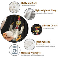 Funny F Caw F Sarcastic Chicken Meme Throw Blanket Middle Finger Offensive Humor - Wonder Print Shop