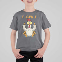 Funny F Caw F Sarcastic Chicken Meme T Shirt For Kid Middle Finger Offensive Humor - Wonder Print Shop