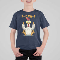 Funny F Caw F Sarcastic Chicken Meme T Shirt For Kid Middle Finger Offensive Humor - Wonder Print Shop