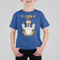 Funny F Caw F Sarcastic Chicken Meme T Shirt For Kid Middle Finger Offensive Humor - Wonder Print Shop