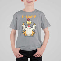 Funny F Caw F Sarcastic Chicken Meme T Shirt For Kid Middle Finger Offensive Humor - Wonder Print Shop