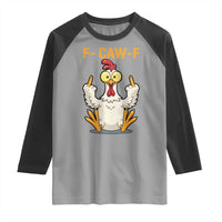 Funny F Caw F Sarcastic Chicken Meme Raglan Shirt Middle Finger Offensive Humor - Wonder Print Shop