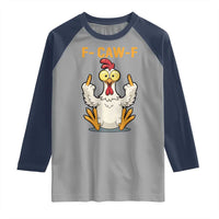 Funny F Caw F Sarcastic Chicken Meme Raglan Shirt Middle Finger Offensive Humor - Wonder Print Shop