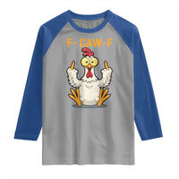 Funny F Caw F Sarcastic Chicken Meme Raglan Shirt Middle Finger Offensive Humor - Wonder Print Shop