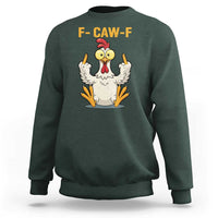 Funny F Caw F Sarcastic Chicken Meme Sweatshirt Middle Finger Offensive Humor - Wonder Print Shop