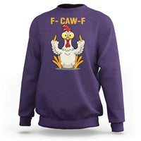 Funny F Caw F Sarcastic Chicken Meme Sweatshirt Middle Finger Offensive Humor - Wonder Print Shop