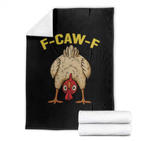 Funny F Caw F Bending Over Chicken Meme Throw Blanket Upside Down Head Poultry Humor - Wonder Print Shop