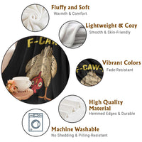 Funny F Caw F Bending Over Chicken Meme Throw Blanket Upside Down Head Poultry Humor - Wonder Print Shop