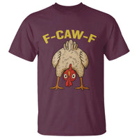 Funny F Caw F Bending Over Chicken Meme T Shirt Upside Down Head Poultry Humor - Wonder Print Shop