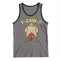 Funny F Caw F Bending Over Chicken Meme Tank Top Upside Down Head Poultry Humor - Wonder Print Shop