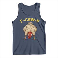 Funny F Caw F Bending Over Chicken Meme Tank Top Upside Down Head Poultry Humor - Wonder Print Shop