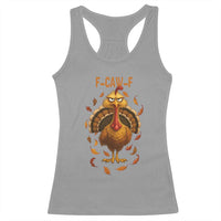 Funny F Caw F Turkey Meme Thanksgiving Graphic Racerback Tank Top Funny Fowl Mood Humor - Wonder Print Shop