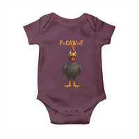 Funny F Caw F Grumpy Black Chicken Graphic Baby Onesie Moody Bird Meme for Sarcastic Animal Lovers - Wonder Print Shop