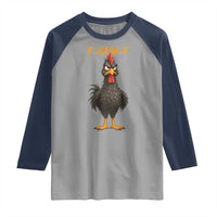 Funny F Caw F Grumpy Black Chicken Graphic Raglan Shirt Moody Bird Meme for Sarcastic Animal Lovers - Wonder Print Shop