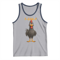 Funny F Caw F Grumpy Black Chicken Graphic Tank Top Moody Bird Meme for Sarcastic Animal Lovers - Wonder Print Shop