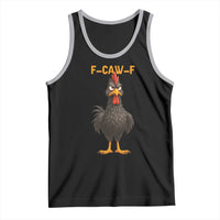 Funny F Caw F Grumpy Black Chicken Graphic Tank Top Moody Bird Meme for Sarcastic Animal Lovers - Wonder Print Shop