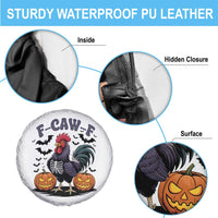F Caw F Halloween Chicken Skeleton Spare Tire Cover Spooky Funny Rooster Meme - Wonder Print Shop