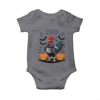 F Caw F Halloween Chicken Skeleton Baby Onesie Spooky Funny Rooster Meme - Wonder Print Shop