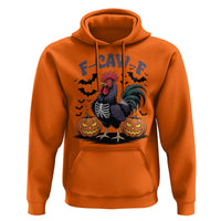 F Caw F Halloween Chicken Skeleton Hoodie Spooky Funny Rooster Meme - Wonder Print Shop