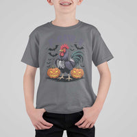F Caw F Halloween Chicken Skeleton T Shirt For Kid Spooky Funny Rooster Meme - Wonder Print Shop