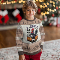 F Caw F Halloween Chicken Skeleton Ugly Christmas Sweater Spooky Funny Rooster Meme - Wonder Print Shop